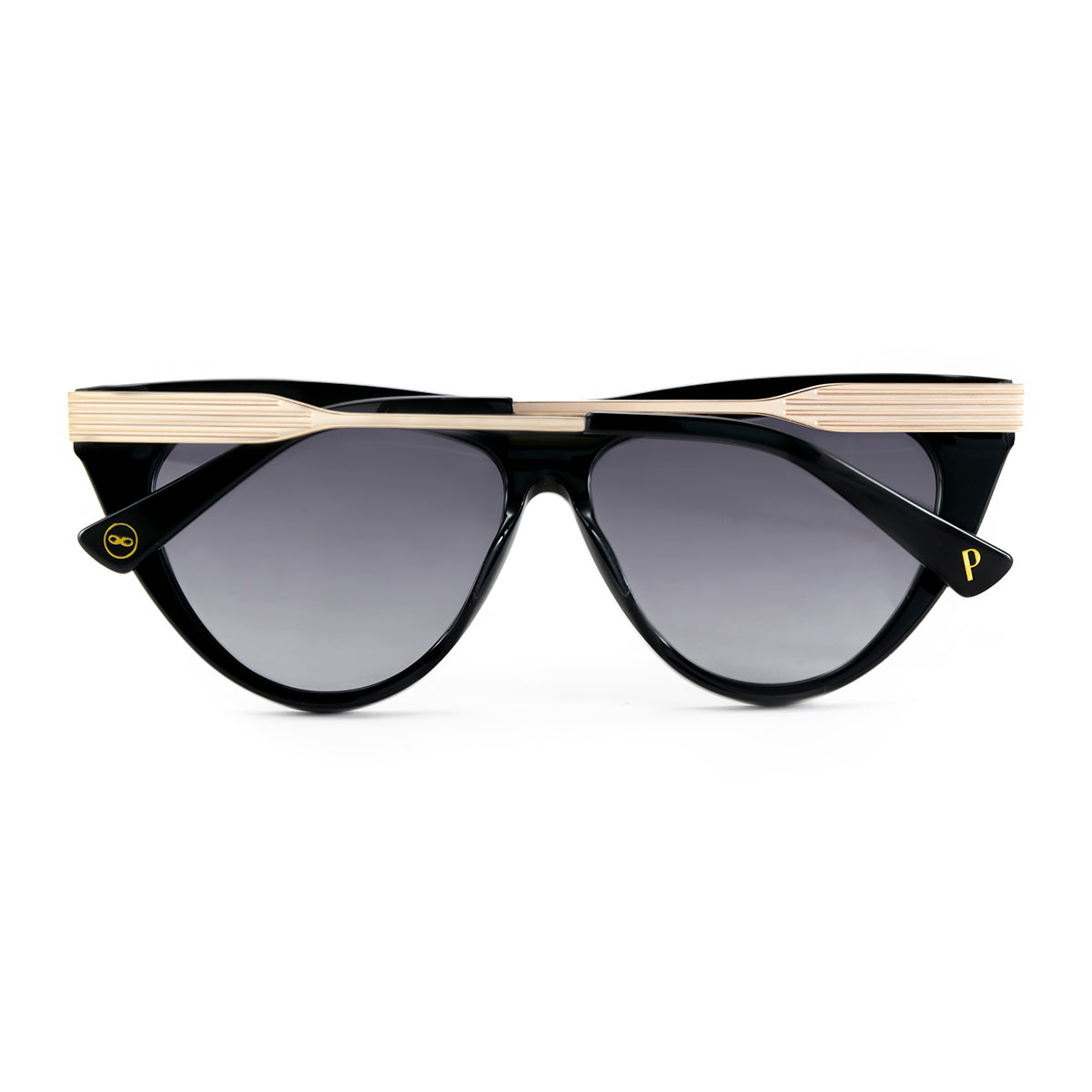 Metz Negro Brillo Lente Gris Degrade By Pampita