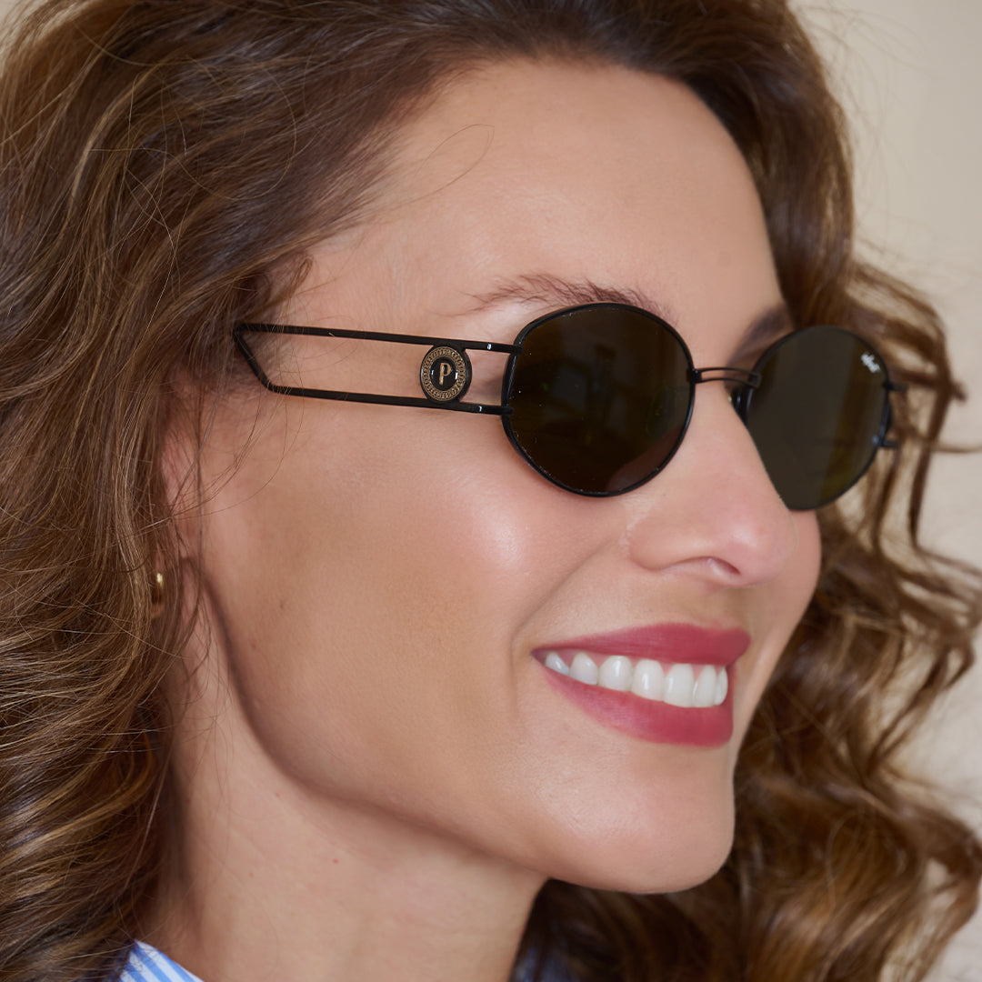 Modena Negro Brillo Lente Verde By Pampita