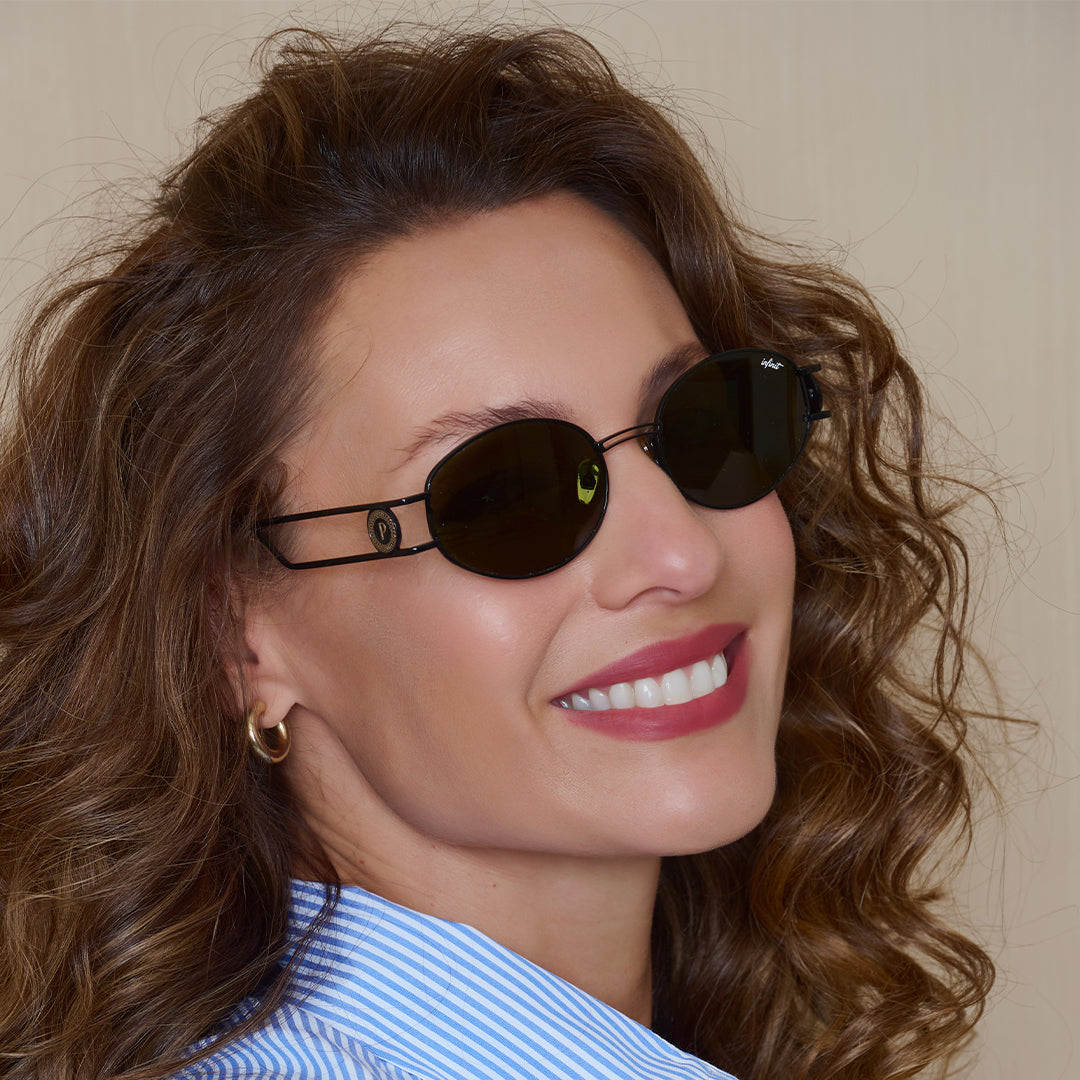 Modena Negro Brillo Lente Verde By Pampita