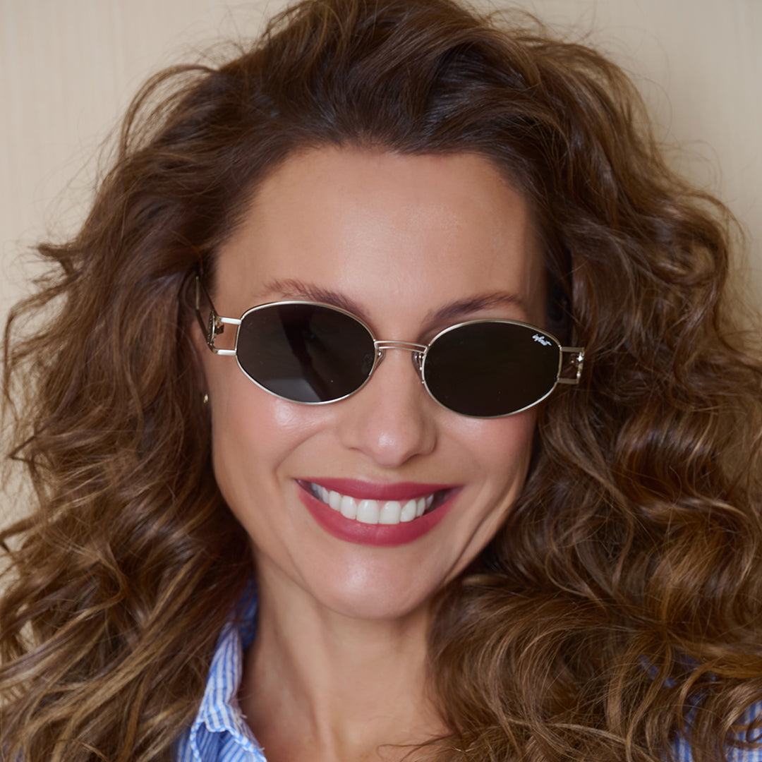 Modena Plateado Lente Gris By Pampita