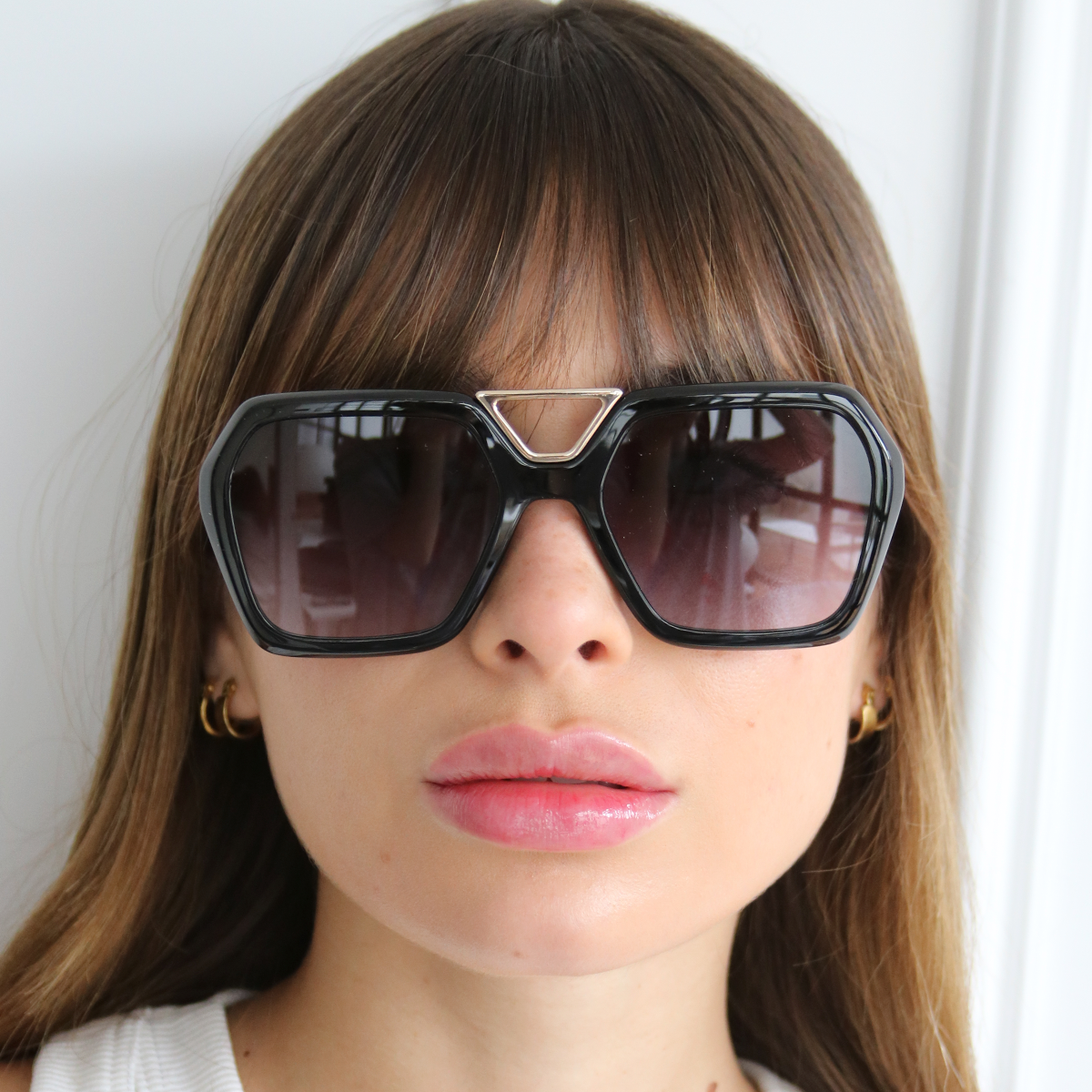 London Negro Brillo Lente Gris