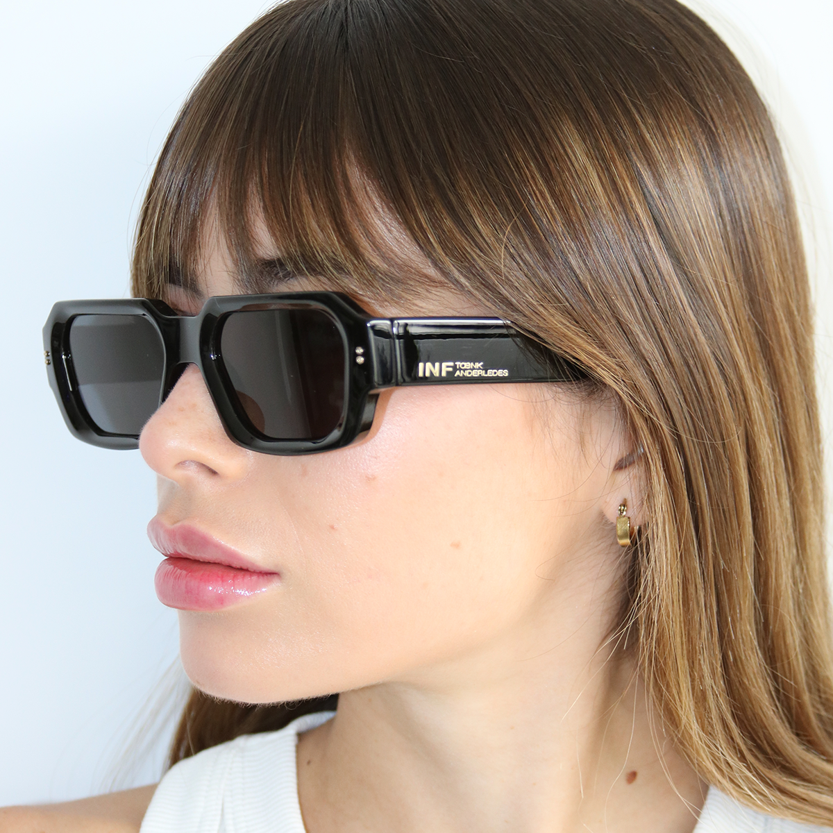 Anteojos De Sol Bronx Premium Series Negro Brillo Lente Gris