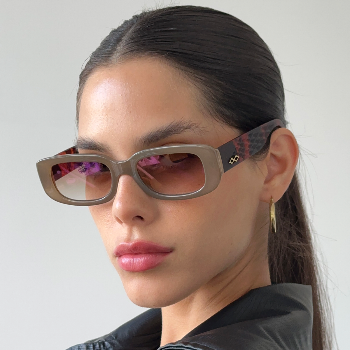 New York 3D Milky Brown Carey Lente Marron Suave Espejada Rosa Degrade