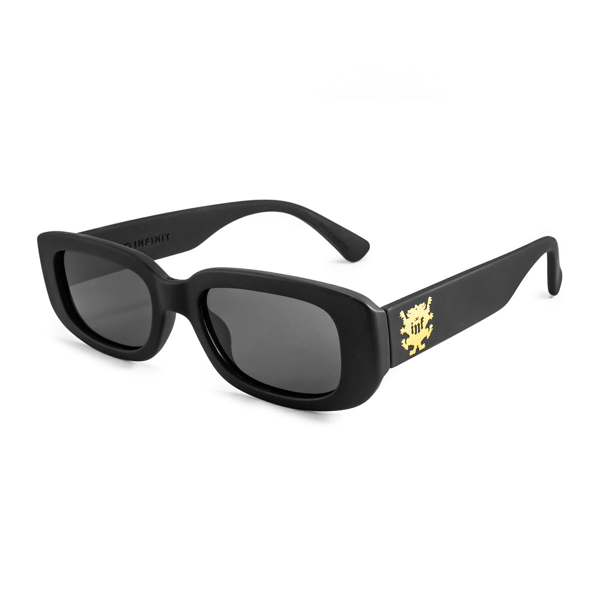 Anteojos De Sol New York Negro Mate Lente Gris Heraldico Gold Edicion Limitada