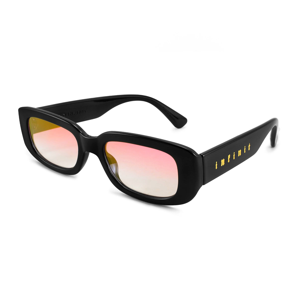 New York Negro Brillo Lente Suave Espejada Rosa Degrade Gotic Gold