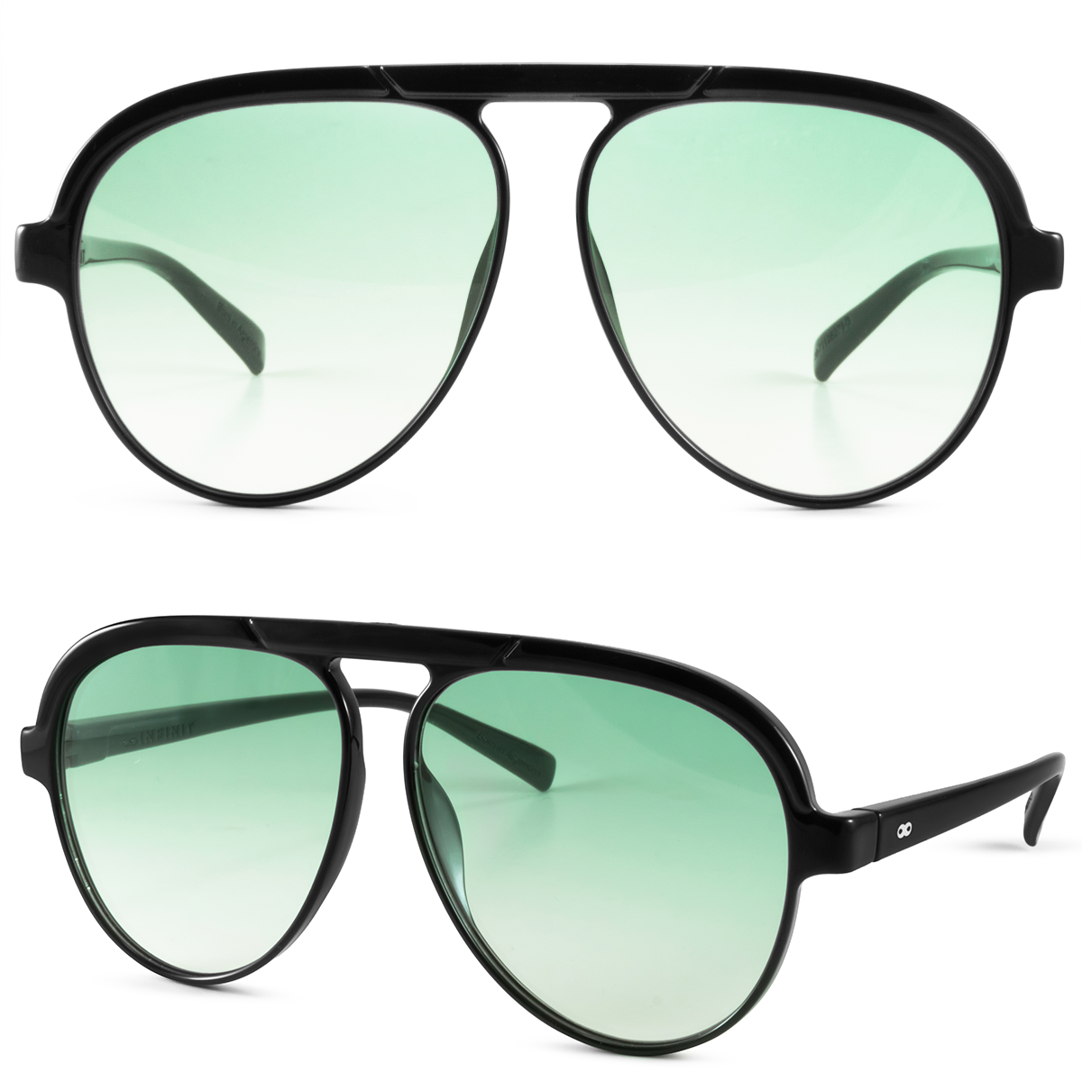 Paris Negro Brillo Lente Verde Degrade