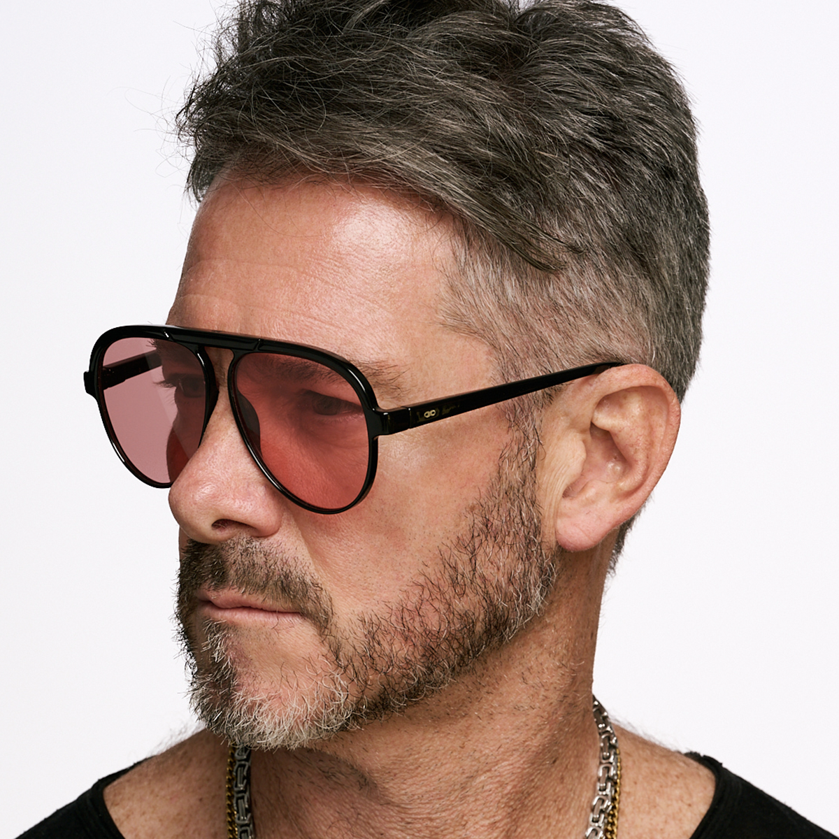 Paris Negro Brillo Lente Rosa