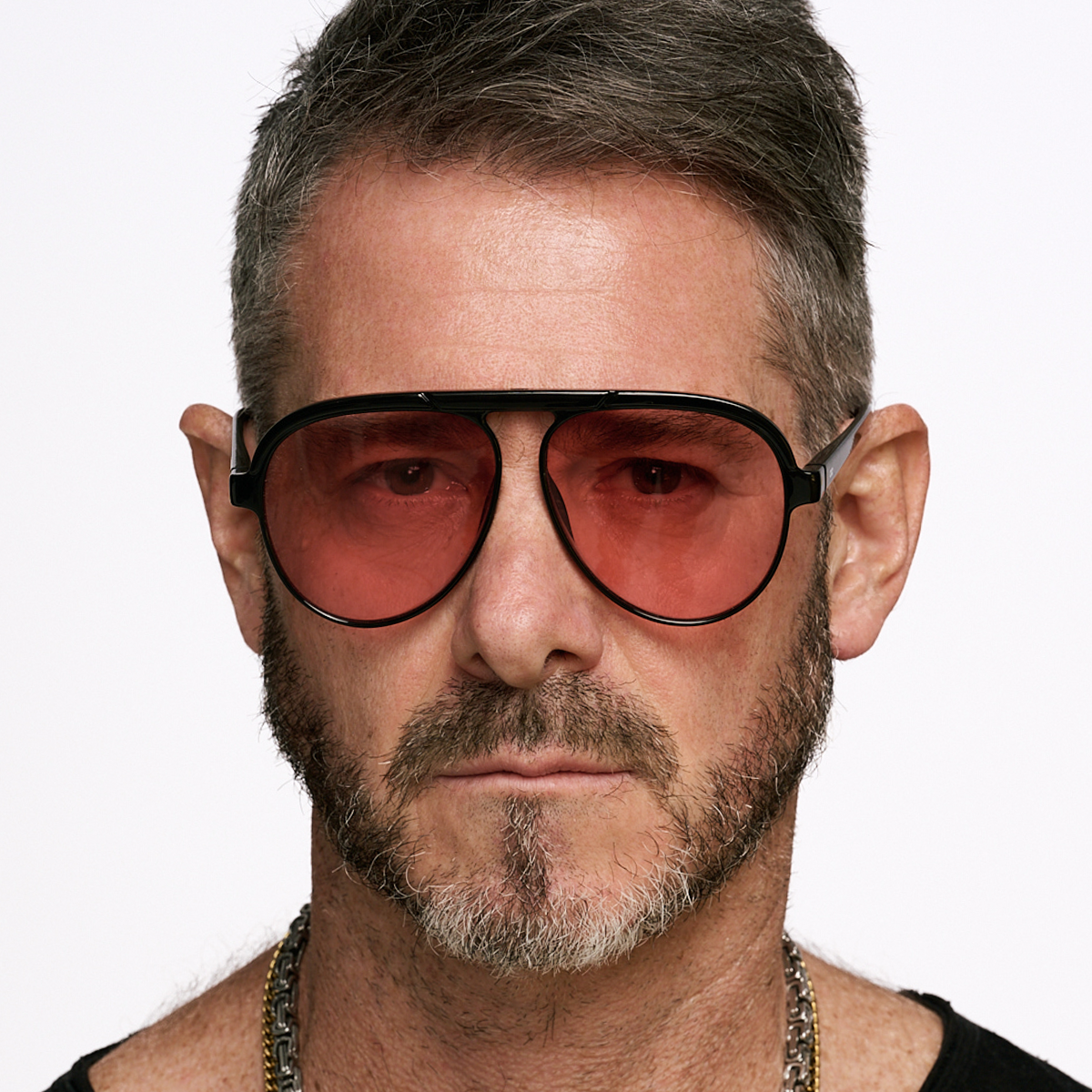 Paris Negro Brillo Lente Rosa