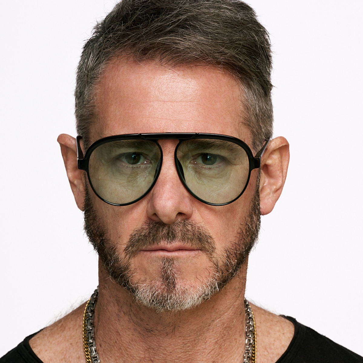 Paris Negro Brillo Lente Turquesa