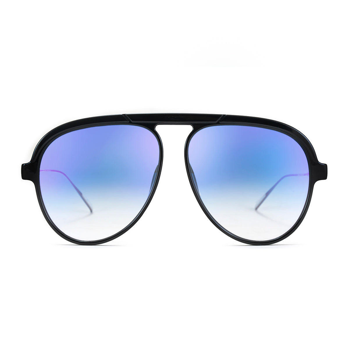Paris Metal Negro Brillo Lente Azul Suave Espejada Degrade - imagen 2