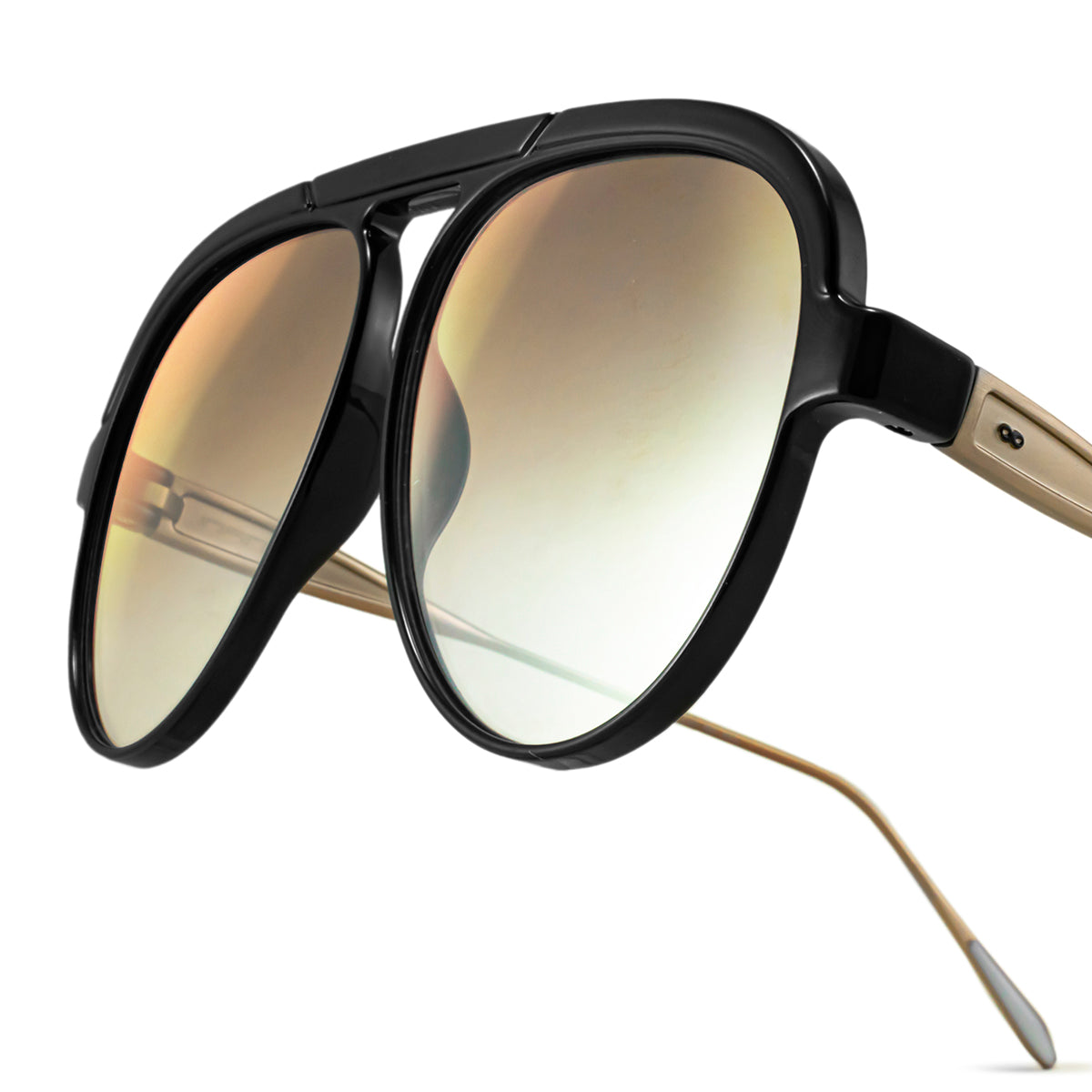 Paris Metal Negro Brillo Lente Marron Suave Espejada Dorada Degrade