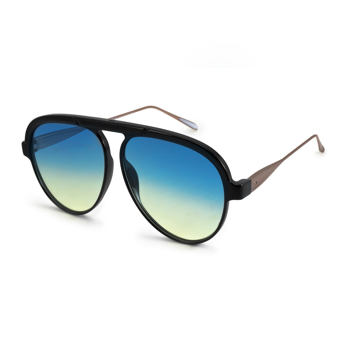 Paris Metal Negro Brillo Lente Azul Y Amarillo Degrade - imagen 4