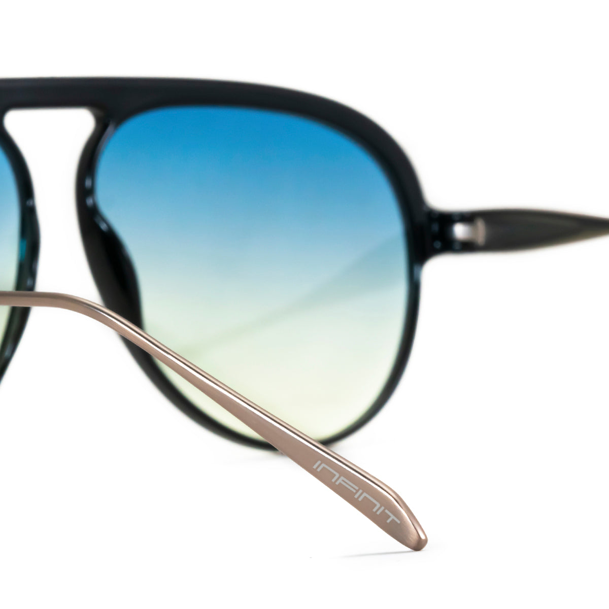 Paris Metal Negro Brillo Lente Azul Y Amarillo Degrade - imagen 5