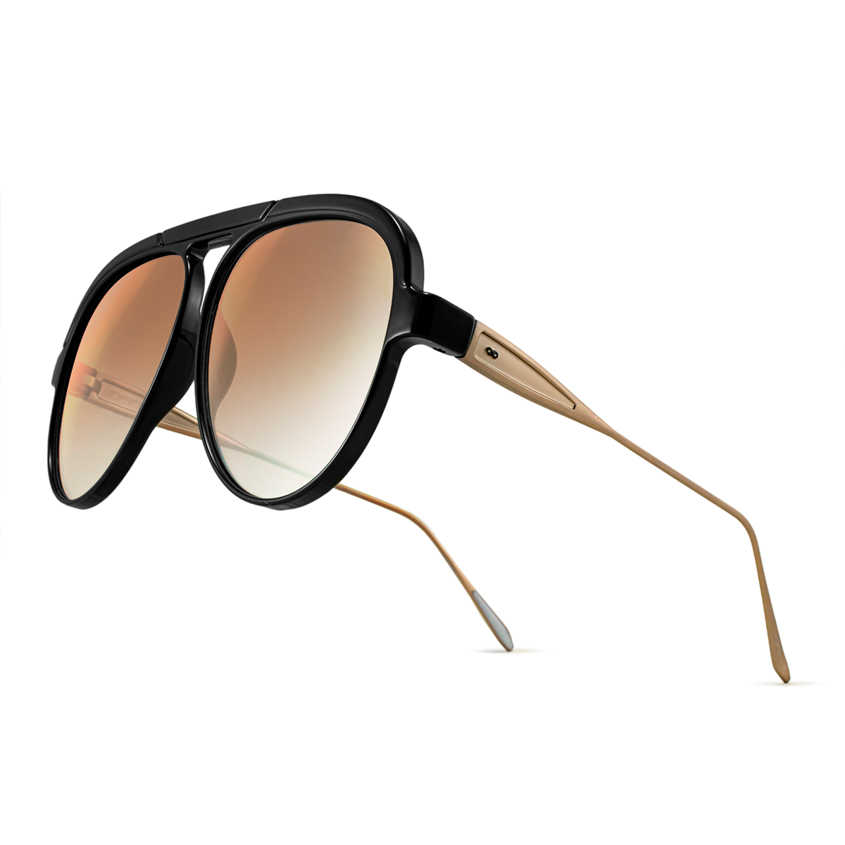 Paris Metal Negro Brillo Lente Suave Espejada Naranja Degrade