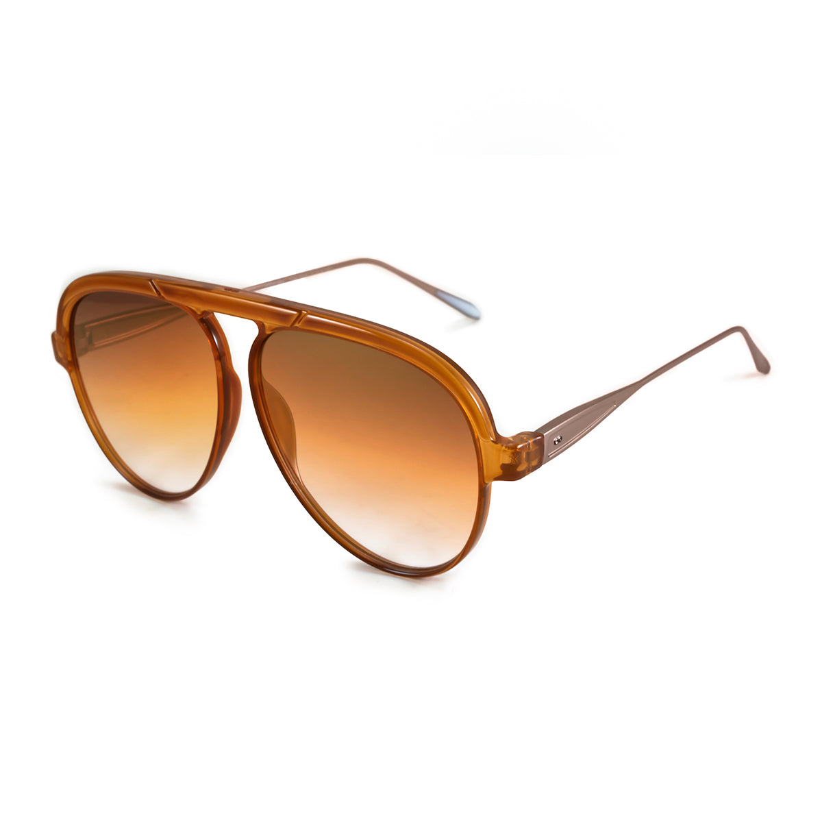 Anteojos De Sol Paris Special Metal Edition Dark Honey Lente Suave Espejada Dorada Degrade