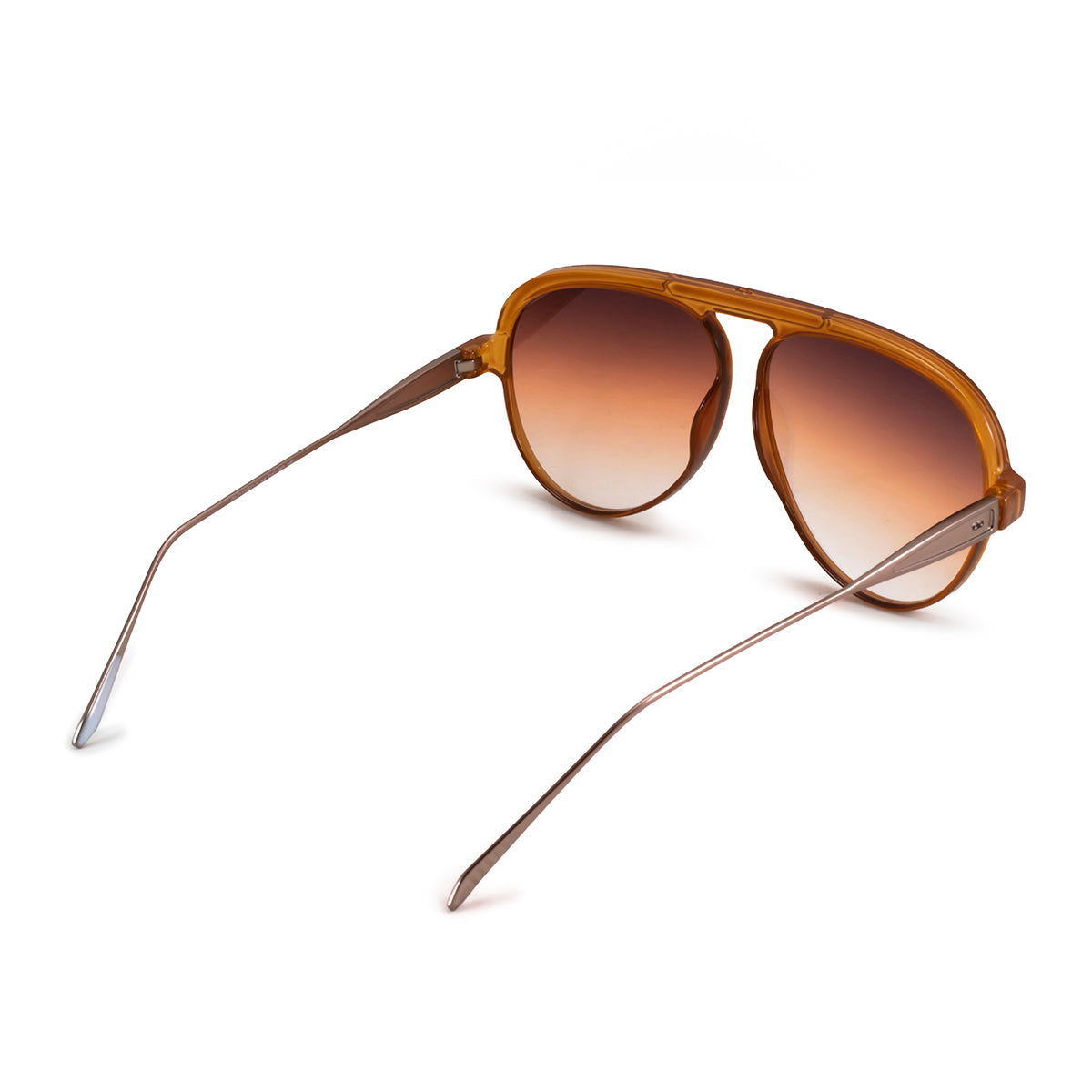 Anteojos De Sol Paris Special Metal Edition Dark Honey Lente Suave Espejada Dorada Degrade