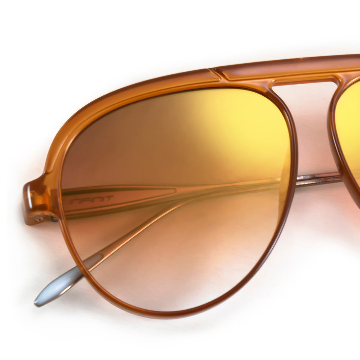 Anteojos De Sol Paris Special Metal Edition Dark Honey Lente Suave Espejada Dorada Degrade