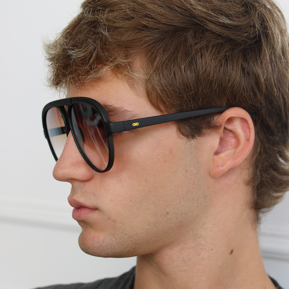 Paris Negro Mate Lente Suave Espejada Dorada Degrade