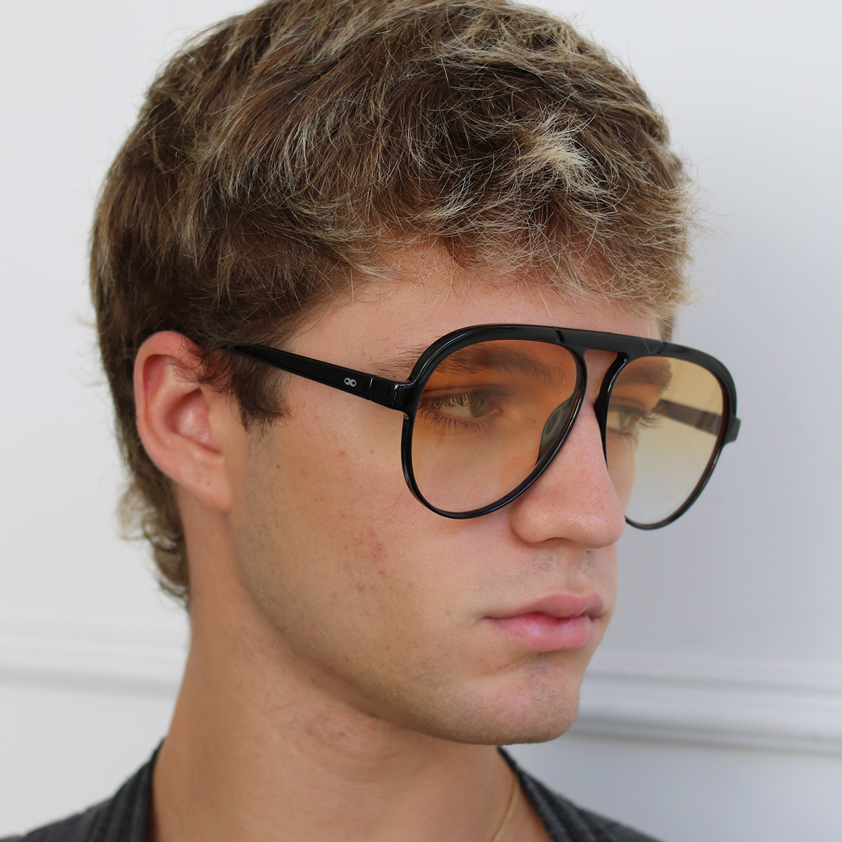 Paris Negro Brillo Lente Naranja Degradé