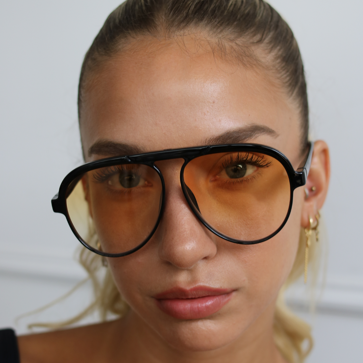 Paris Negro Brillo Lente Naranja Degradé