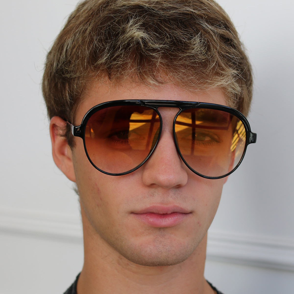 Paris Metal Negro Brillo Lente Suave Espejada Naranja Degrade