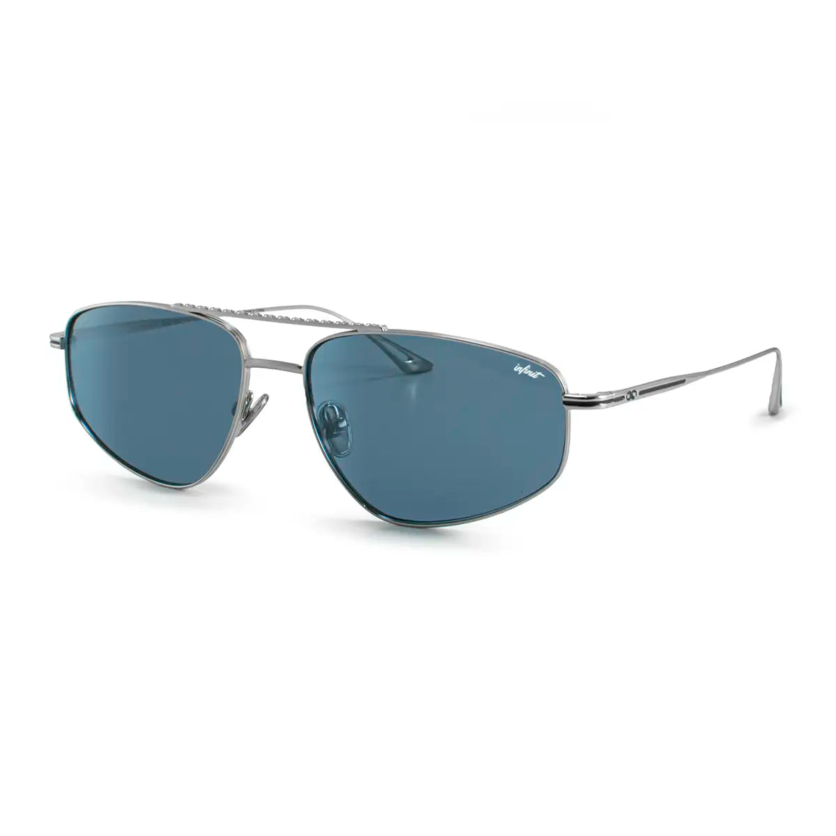 Pierre Plateado Lente Azul