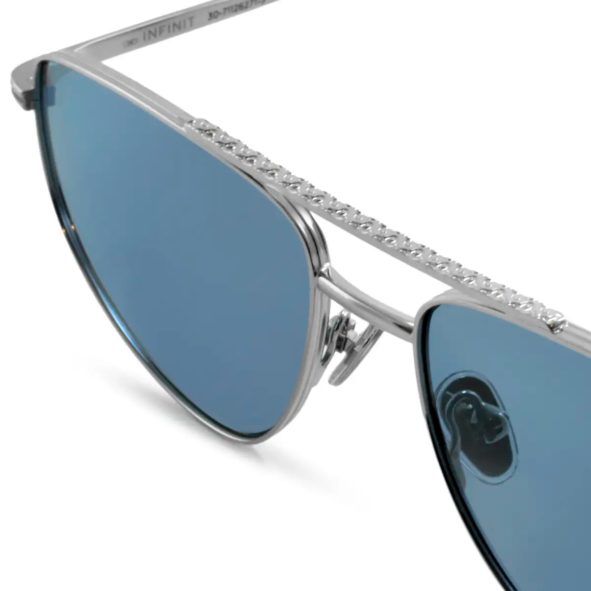 Pierre Plateado Lente Azul