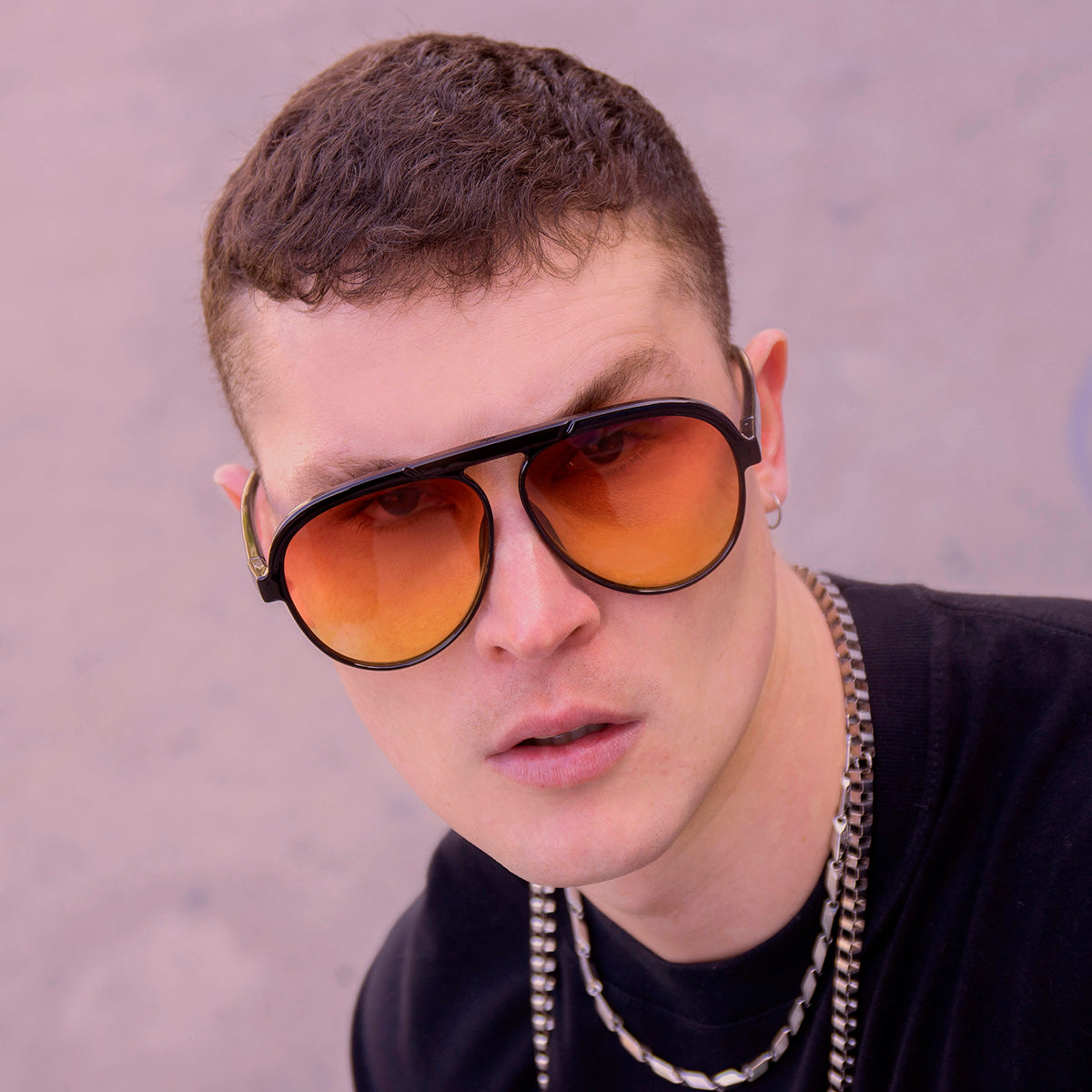 Paris Metal Negro Brillo Lente Sunset Degrade