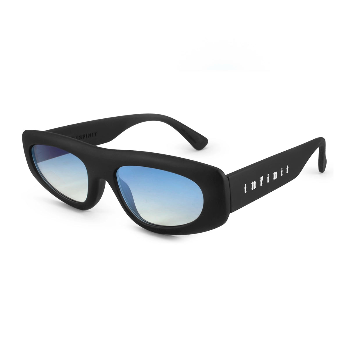 Shanghai Negro Mate Lente Suave Espejada Azul Degrade Gotic Silver