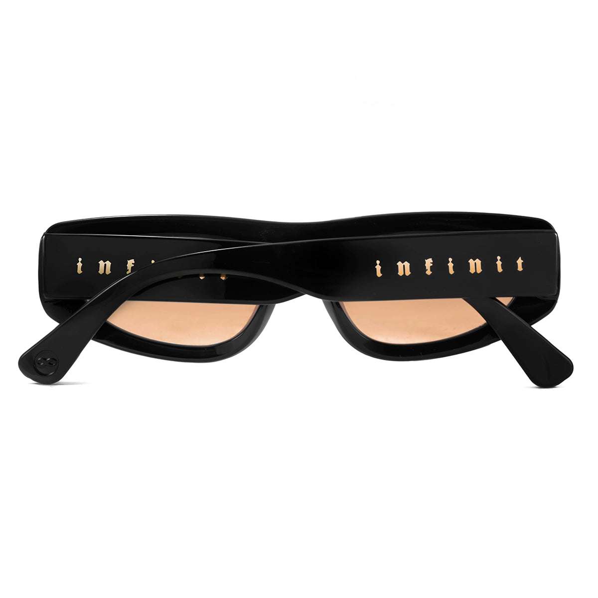 Anteojos De Sol Shanghai Negro Brillo Lente Suave Espejada Naranja
