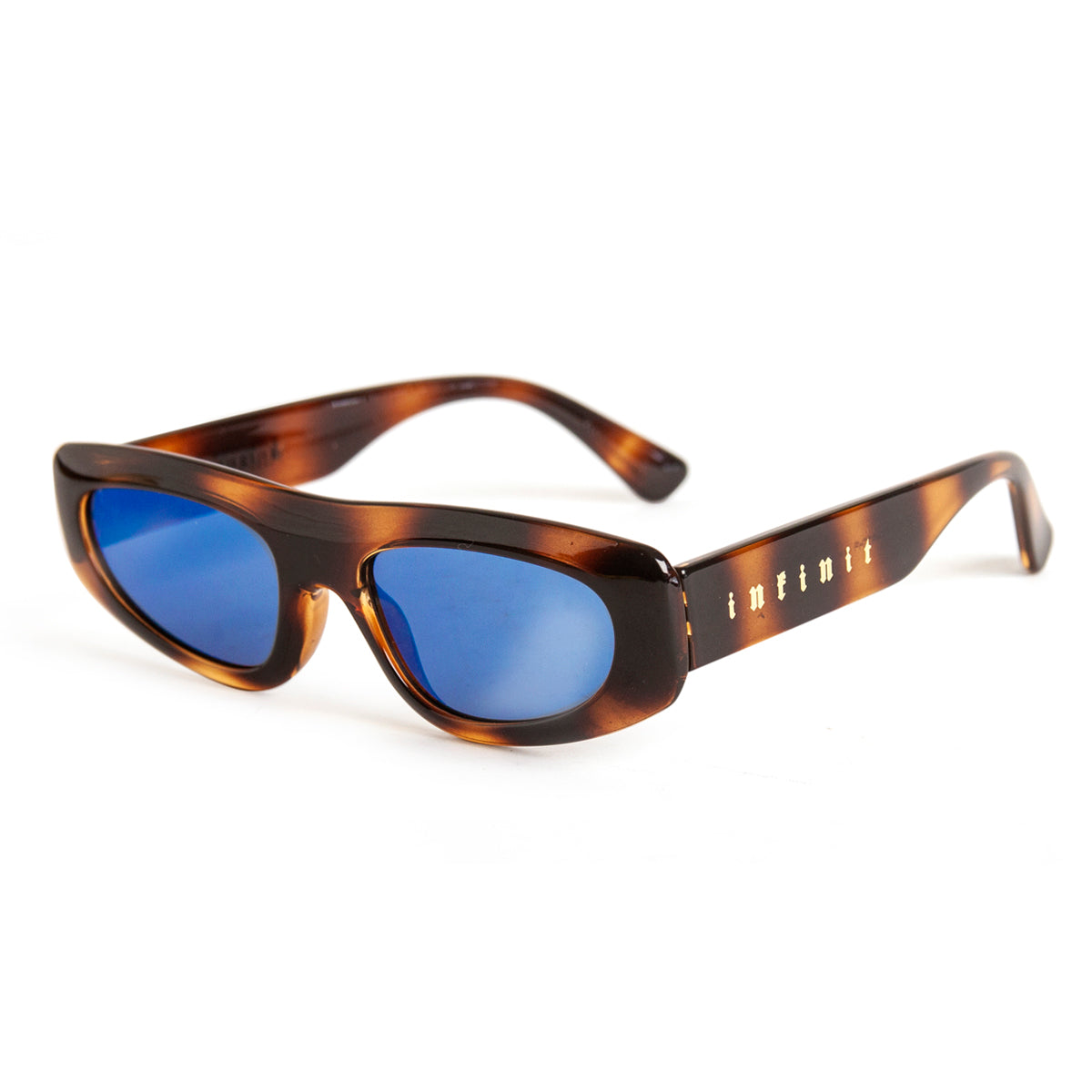 Anteojos De Sol Shanghai Carey Lente Suave Espejada Azul Marino Gotic Gold Edicion Limitada