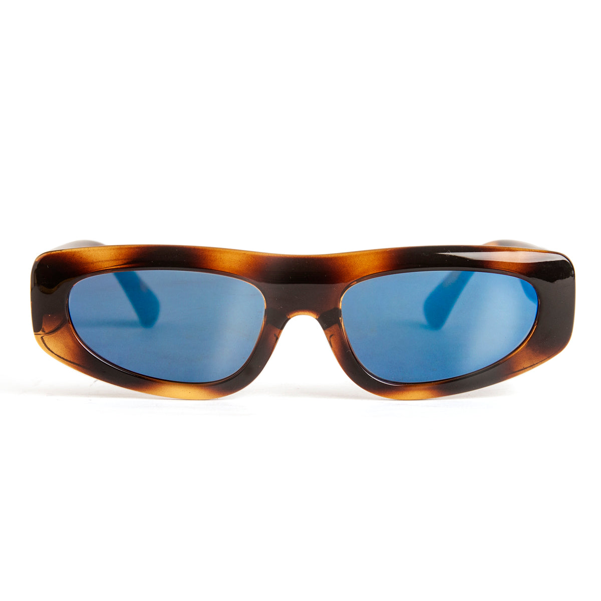 Anteojos De Sol Shanghai Carey Lente Suave Espejada Azul Marino Gotic Gold Edicion Limitada