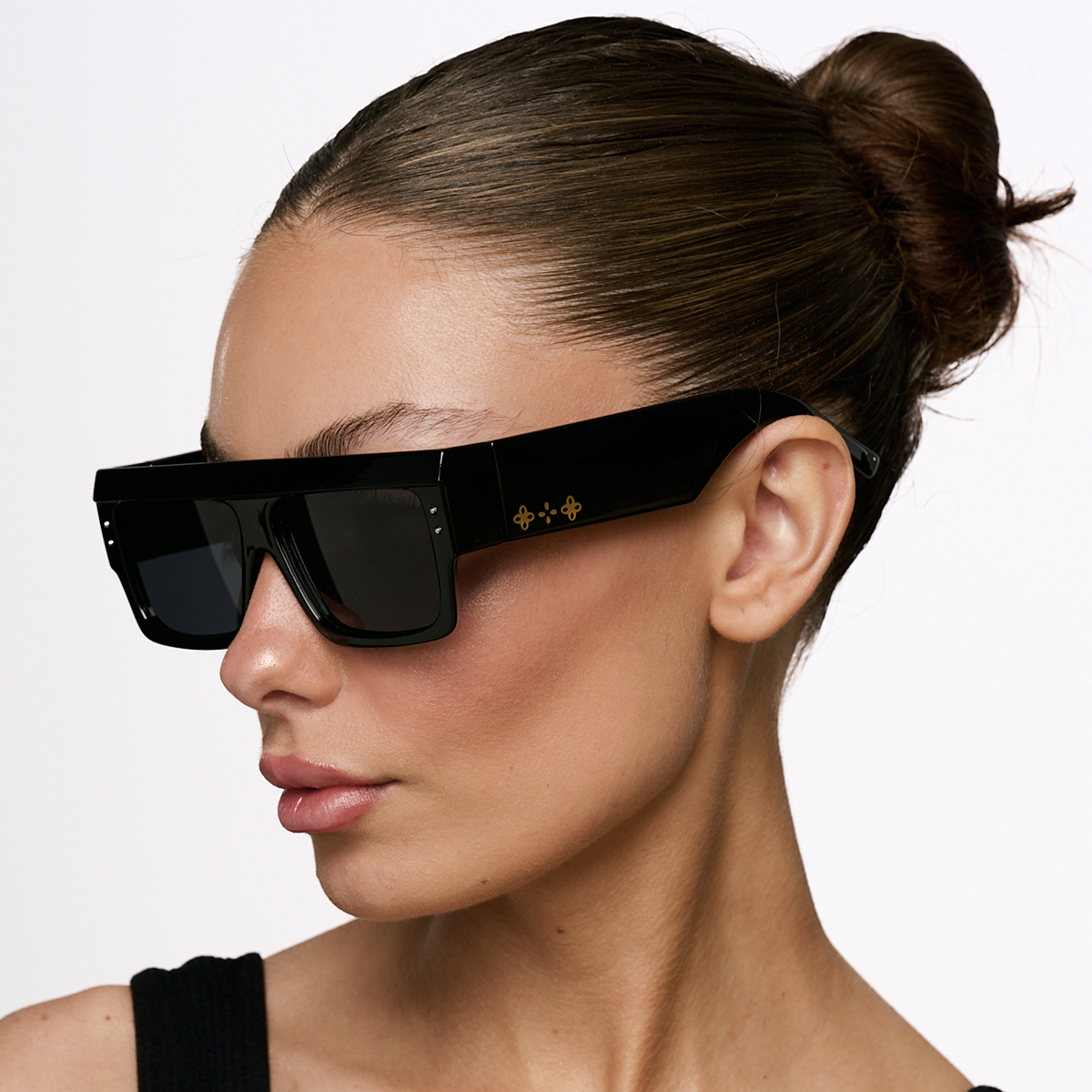 Suzuka Negro Brillo Lente Gris