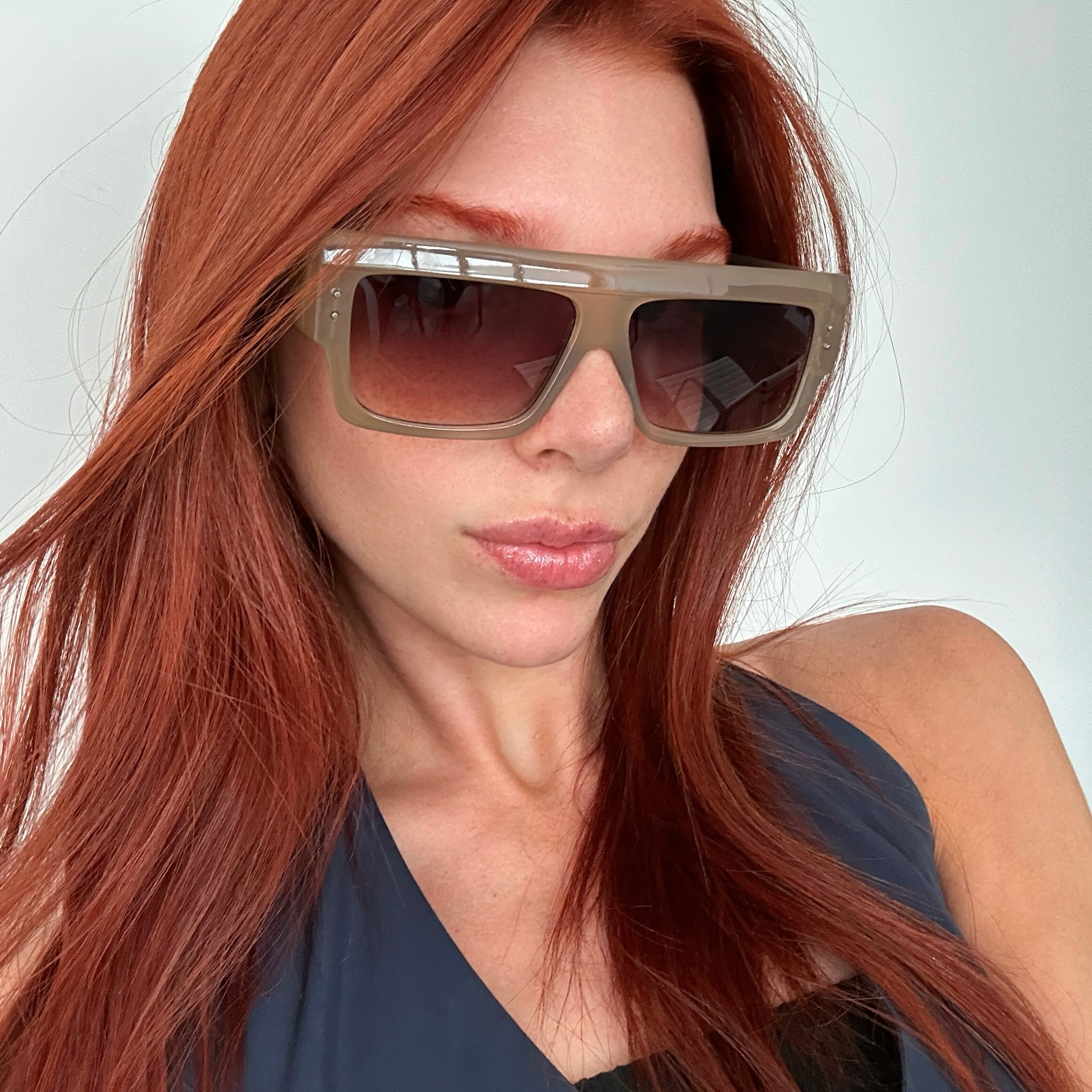 Anteojos De Sol Suzuka Milky Brown Lente Marron Degrade