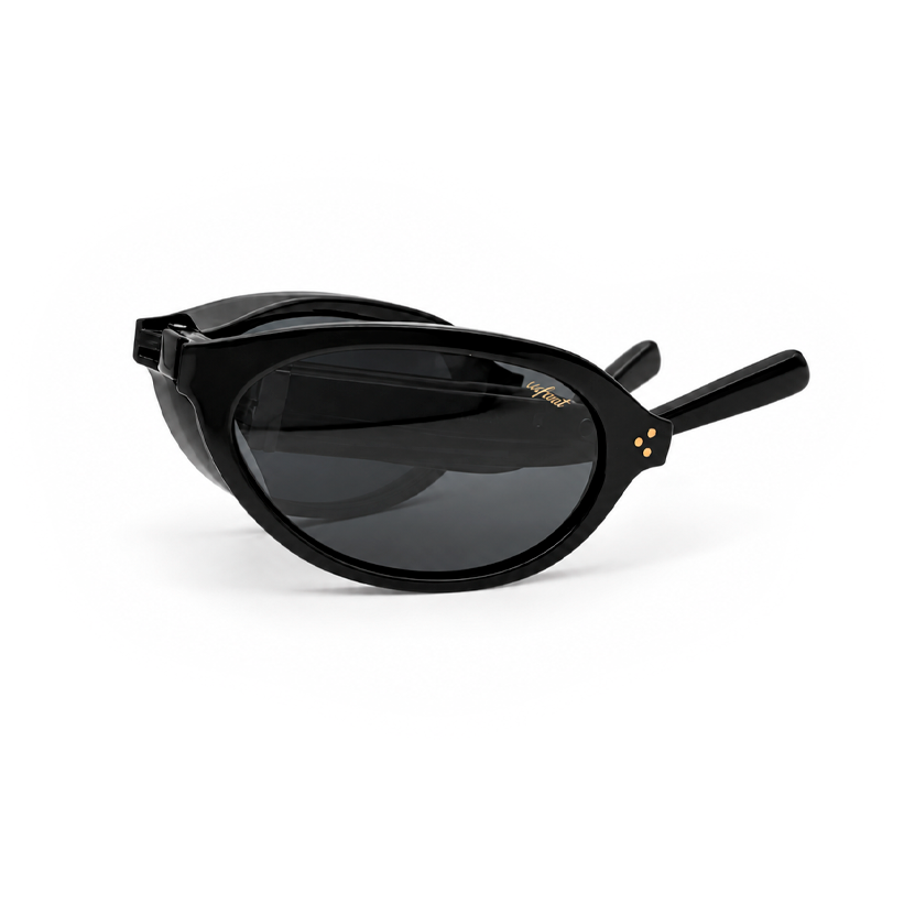 Sway Plegable Negro Brillo Lente Gris