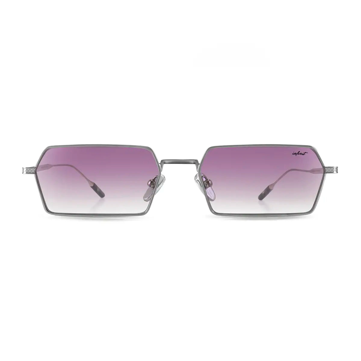 Anteojos De Sol Tenere Plateado Lente Violeta Degrade