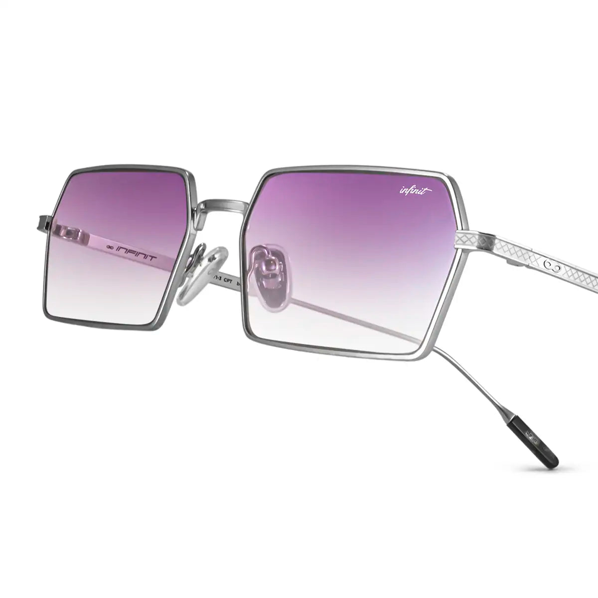 Anteojos De Sol Tenere Plateado Lente Violeta Degrade