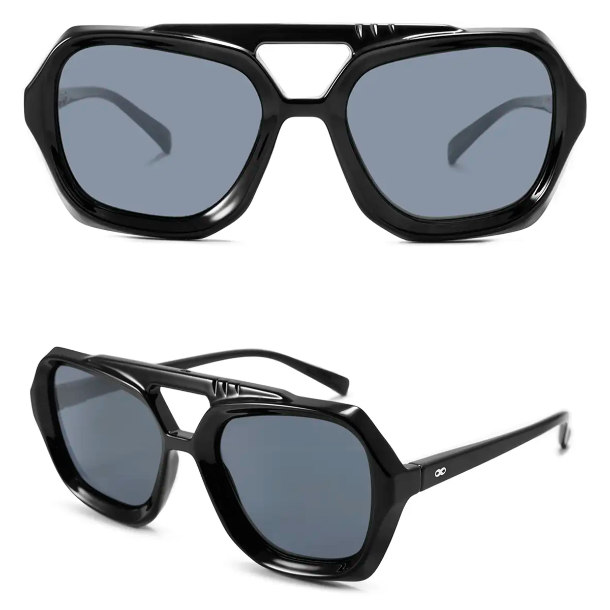 Tiger Negro Brillo Lente Gris Polarizado