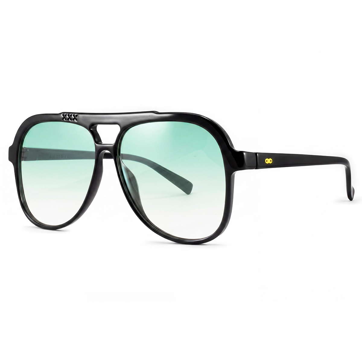 Triple Xxx Negro Brillo Lente Verde Degrade