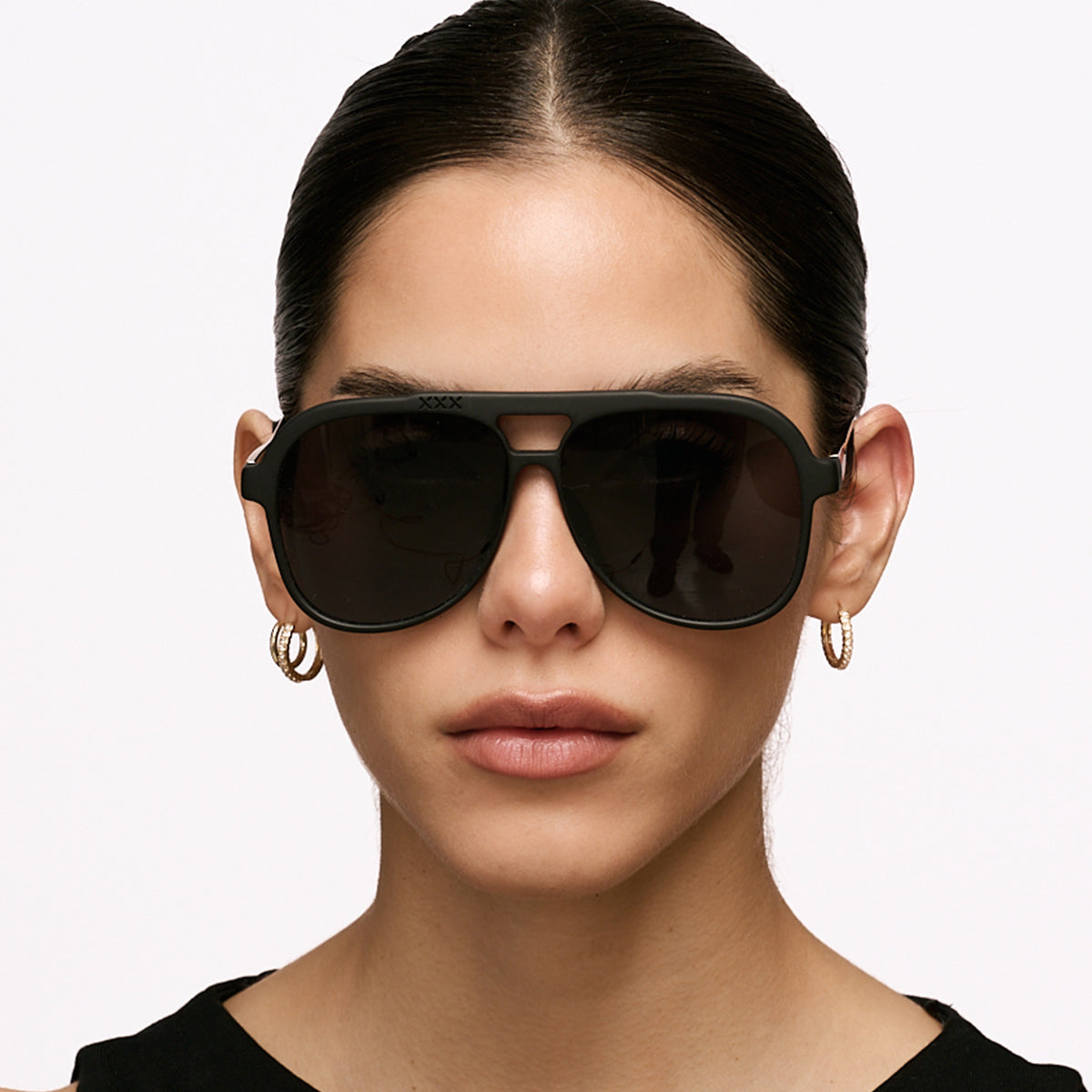 Triple Xxx Metal Negro Mate Lente Gris