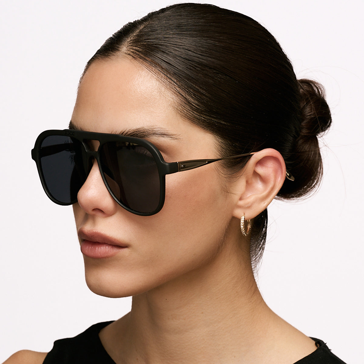 Triple Xxx Metal Negro Mate Lente Gris