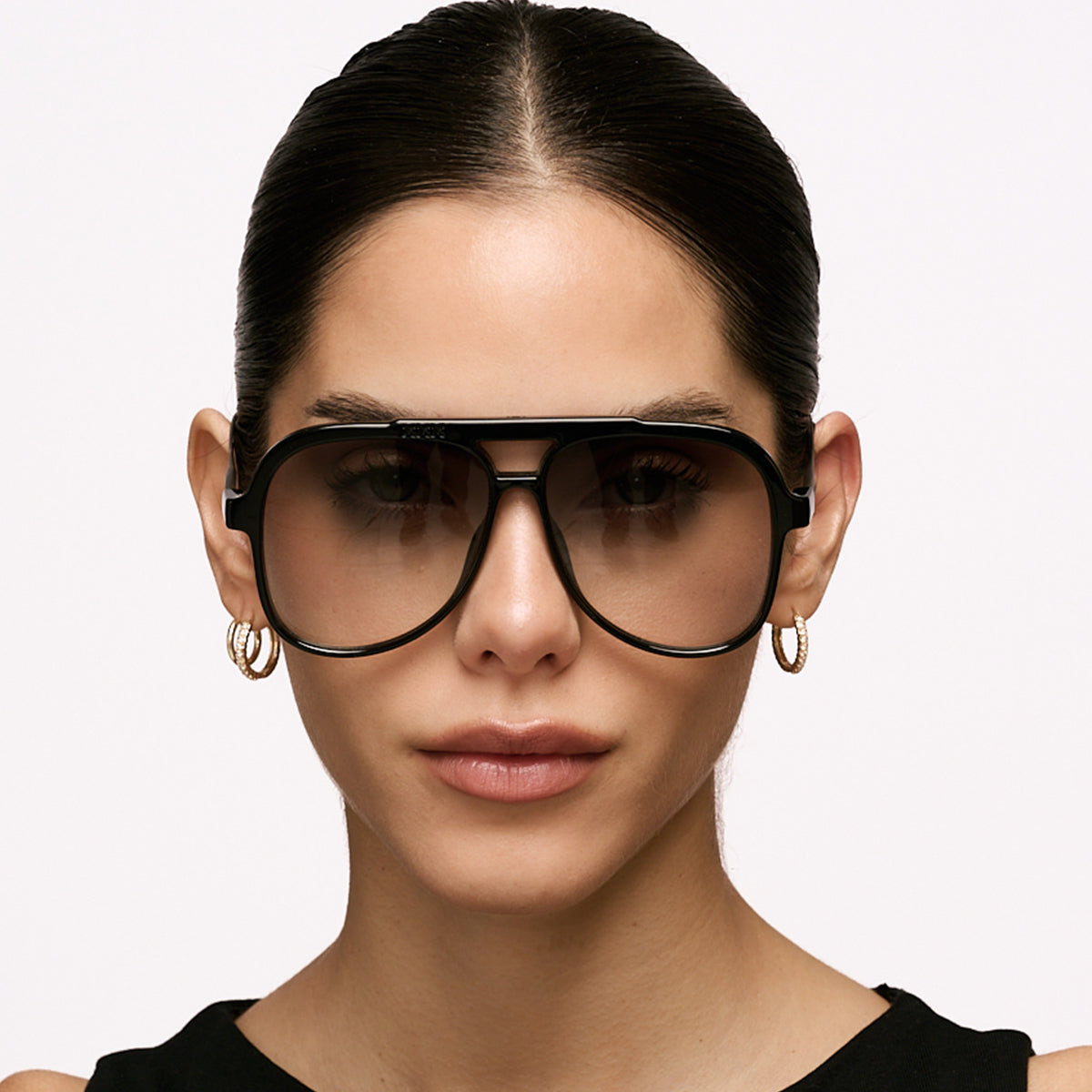 Triple Xxx Metal Negro Brillo Lente Oliva Degrade