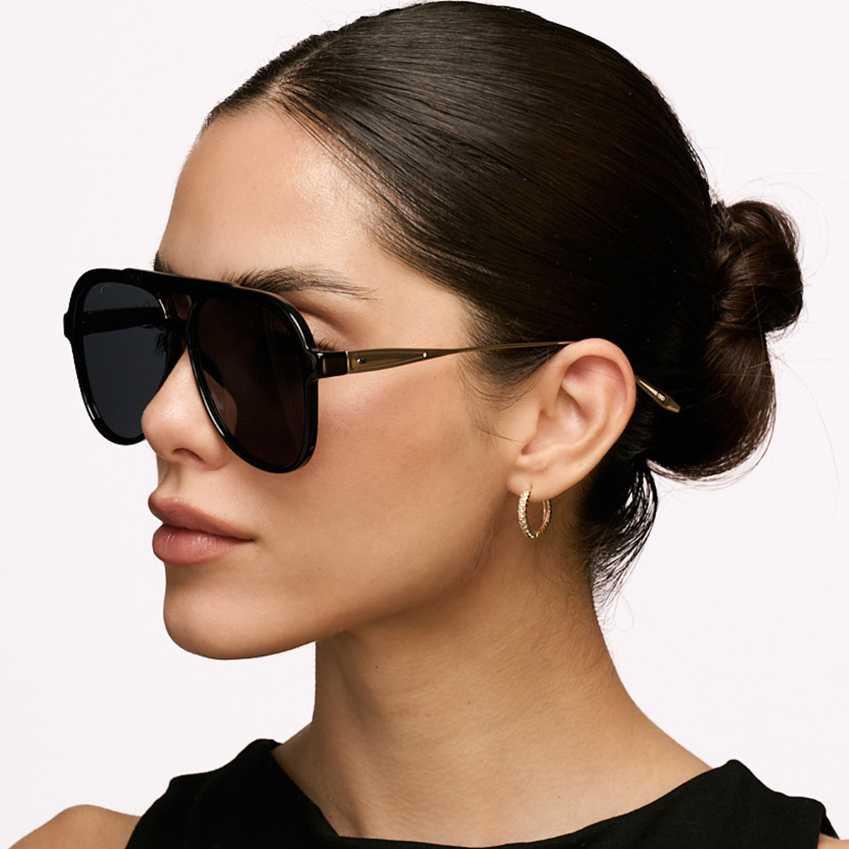 Triple Xxx Metal Negro Brillo Lente Gris