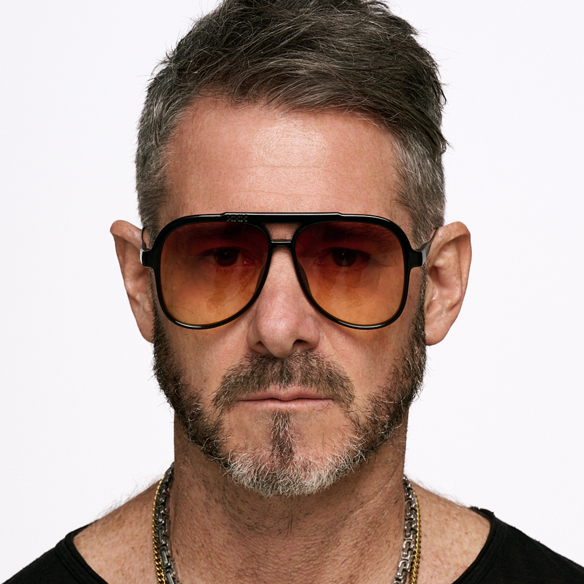 Triple Xxx Metal Negro Brillo Lente Sunset