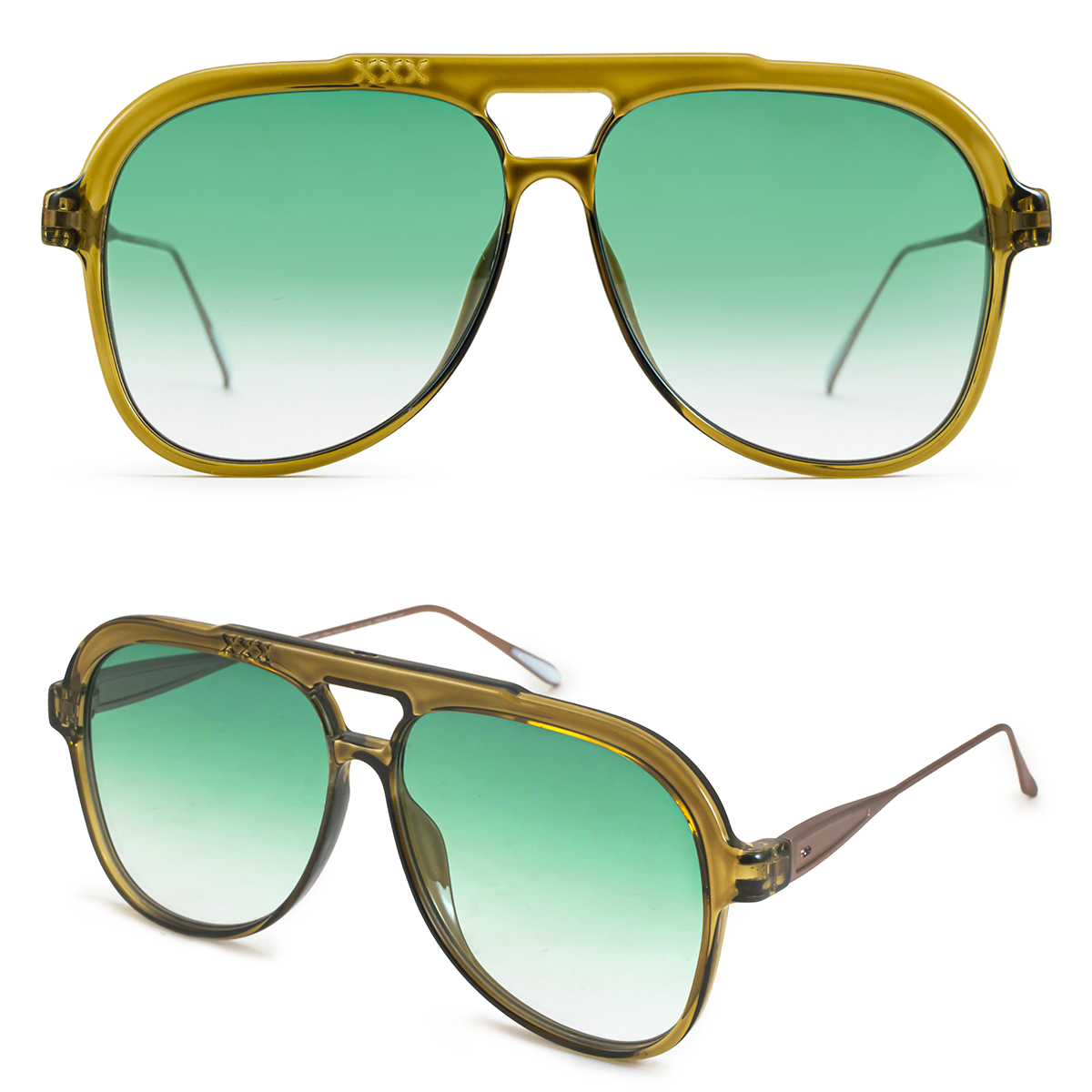 Triple Xxx Metal Oliva Lente Verde Degrade