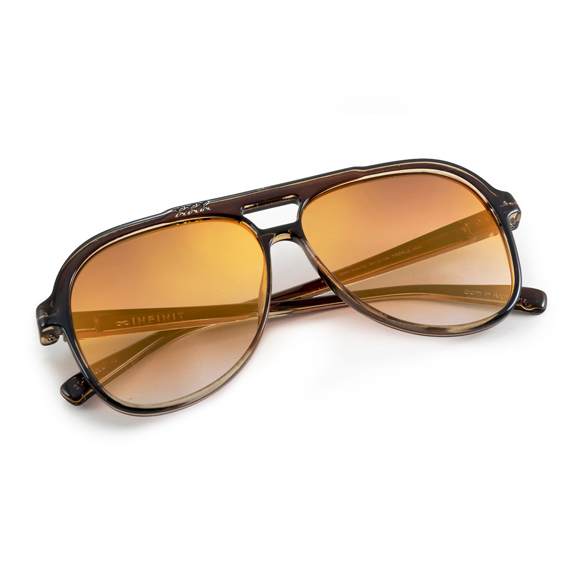 Triple Xxx Translucido Marron Lente Suave Espejada Dorada Degrade