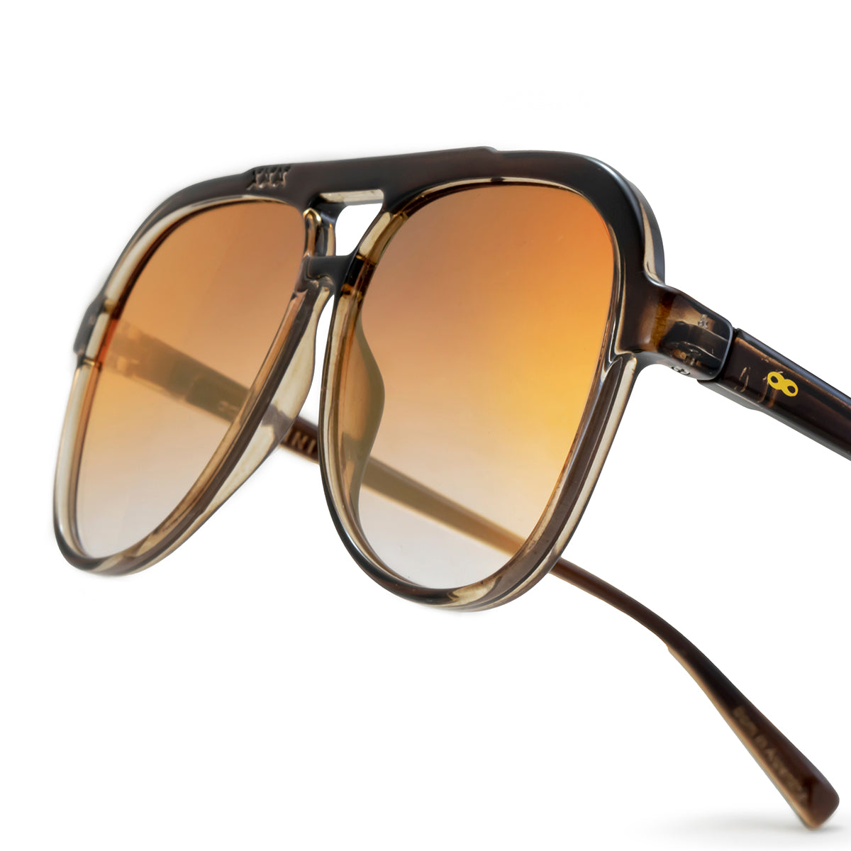 Triple Xxx Translucido Marron Lente Suave Espejada Dorada Degrade