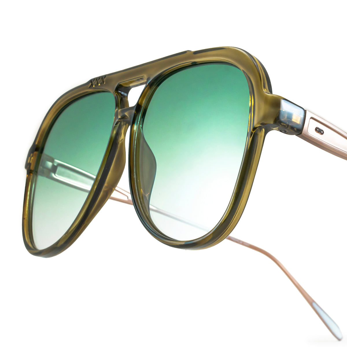 Triple Xxx Metal Oliva Lente Verde Degrade