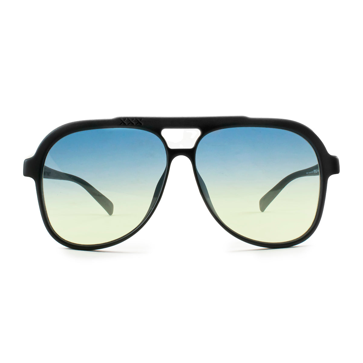 Triple Xxx Negro Mate Lente Azul Y Amarillo Degrade