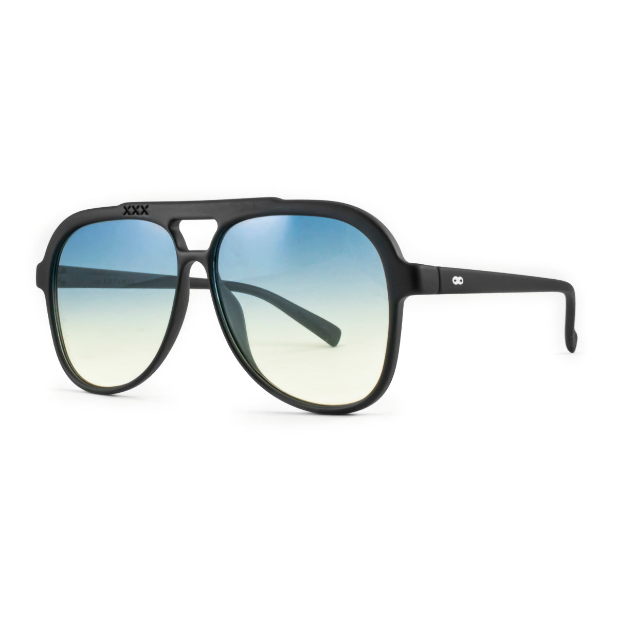 Triple Xxx Negro Mate Lente Azul Y Amarillo Degrade